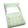 12 Cavity High Quality Mini Muffin SuperBox  with insert - White. Size: 22,5 x 16 x 7,5cm