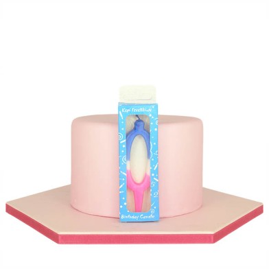 Tricolor Birthday Candle with Number 0