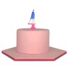 Tricolor Birthday Candle  with Number 4