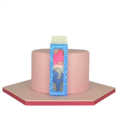 Tricolor Birthday Candle  with Number 5