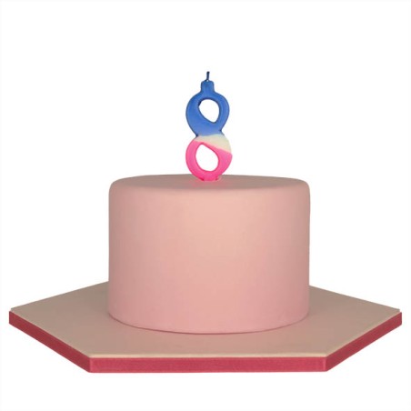 Tricolor Birthday Candle  with Number 8