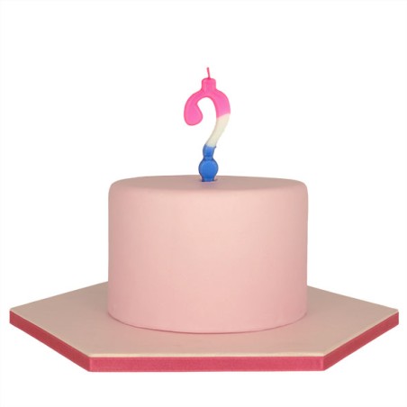 Tricolor Birthday Candle  with Question Mark character