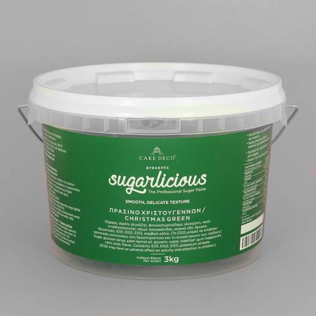 Sugarlicious Sugar Paste ready to Roll Xmas Green 3kg.