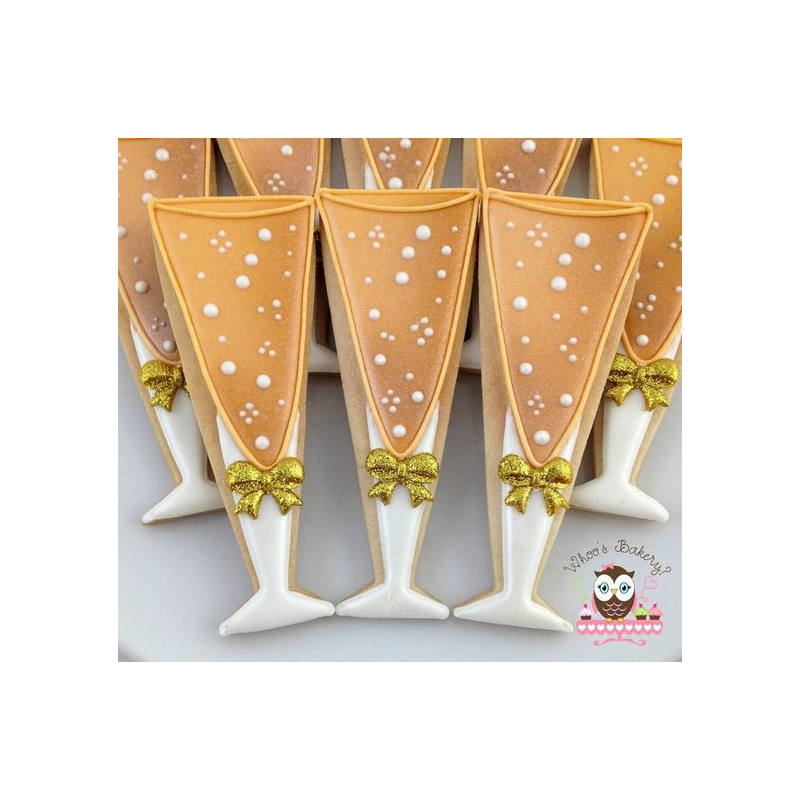 Champagne Flute Decorated Cookies Shelly Lighting