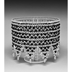 Luxury Round Stand with Clear & Black Crystals