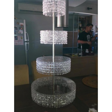 Luxury Round Stand with clear Crystals