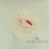 Cake Deco babypink Woman's High Heel Shoe with pink bow (20pcs)