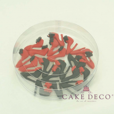 Cake Deco Red and Black Woman's high Heel Shoe (20pcs)