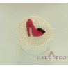 Cake Deco Red and Black Woman's high Heel Shoe (20pcs)