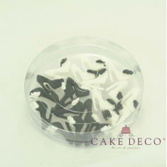 Cake Deco White and Black Woman's Heel Shoe (20pcs)