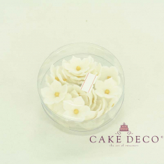 Cake Deco White Petunia with gold pearl (30pcs)