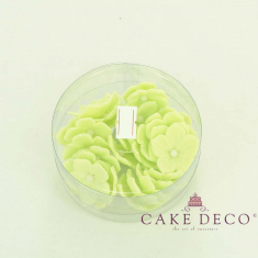 Cake Deco open green Petunia with white pearl (30pcs)