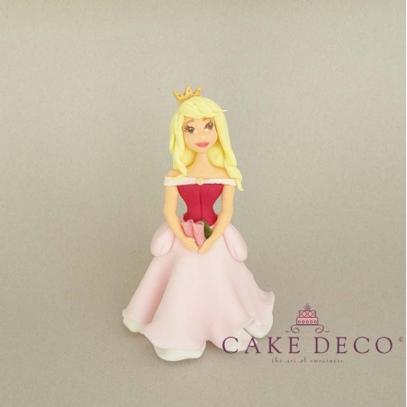 Cake Deco Princess with open babypink dress (inspired by the disney figure Aurura)