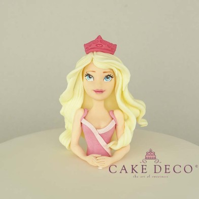 Cake Deco half Princess with open babypink dress  (inspired by the disney figure Aurura)