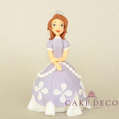 Cake Deco princess with purple dress having flowers (inspired by the disney figure Sofia)