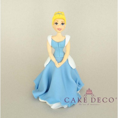 Cake Deco blonde Princess with babyblue dress (inspired by the disney figure Cinderella) 
