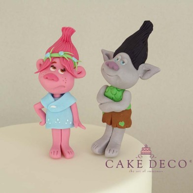 Cake Deco Troll Woman and Troll Man (inspired by the cartoon Trolls)