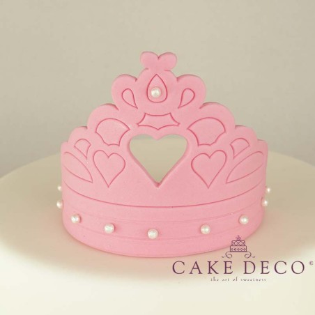 Cake Deco Babypink Crown with heart in the centre