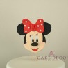 Cake Deco Label with Mouse Girl with red bow (inspired by the Disney figure Minnie)