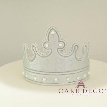 Cake Deco large silver Royal Crown 