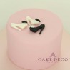 Cake Deco white and black women's High Heel Shoe (5pcs)