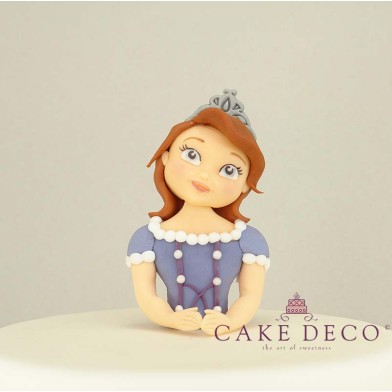Cake Deco half princess with purple dress having flowers (inspired by the disney character Sofia)