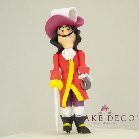 Cake Deco Pirate with red hat (inspired by the disney character Captain Hook) 
