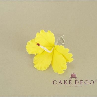 Cake Deco Yellow Hibiscus
