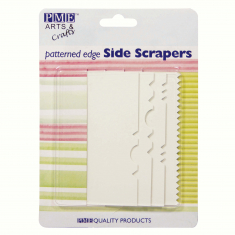 Patterned Edge Plastic Side Scrapers Set of 4