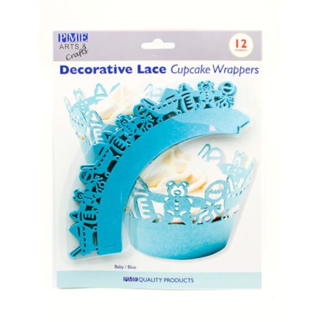 Light Blue Baby Boy Cupcake Wrappers 12pcs