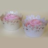 White Flowers Cupcake Wrappers  12pcs