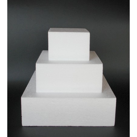 Styrofoam for Dummy cakes - Square 25x25xY10cm