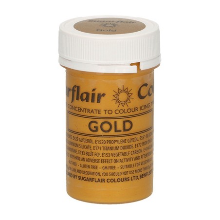 Gold 25gr Sugarflair Satin Paste Concentrated Colors
