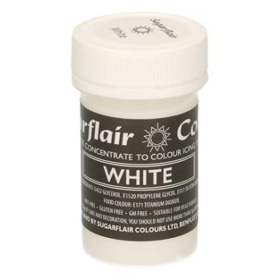 White 25gr Sugarflair Pastel Paste Concentrated Colors