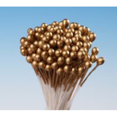 Gold Small Round Pearl Stamens 288 heads per package