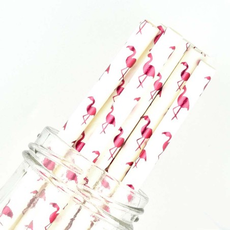 Animal Paper Straws Flamingo Foil