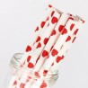 Heart Paper Straws Red