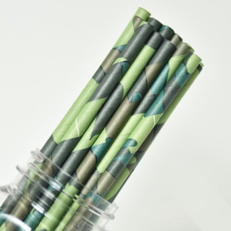 Pattern Paper Straws Camouflauge