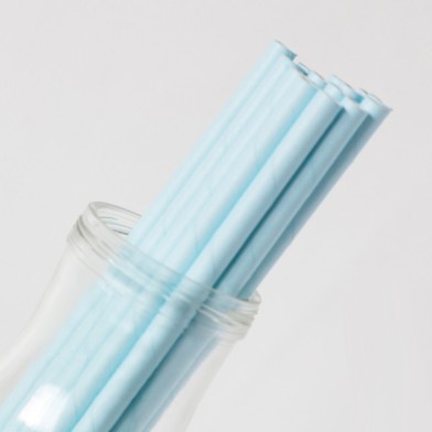 Solid Paper Straws Light Blue