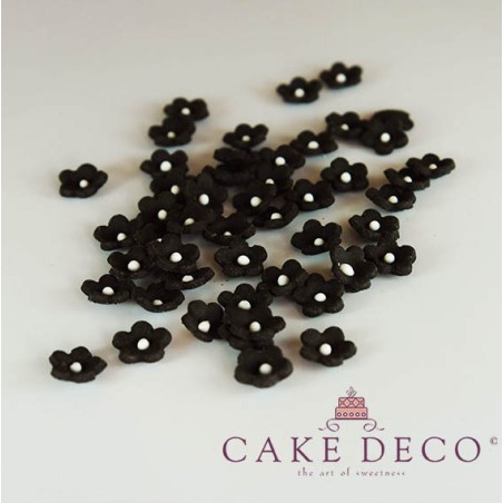 Cake Deco Black Flowers (50pcs)