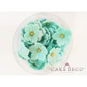 Cake Deco Turquoise Petunias with Gold pearl (30pcs)
