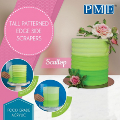 Scallop Tall Patterned Edge Side Scrapers by PME