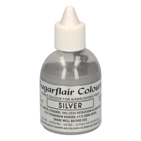 Metallic Silver Glitter Airbrush SugarFlair 60ml