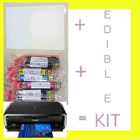 Edible Printing Starter Kit A4 (Canon ix6850, A3 High Resolution HD Printer - Set of Inks - Pack of 30 Decor Plus A3 Sheets)