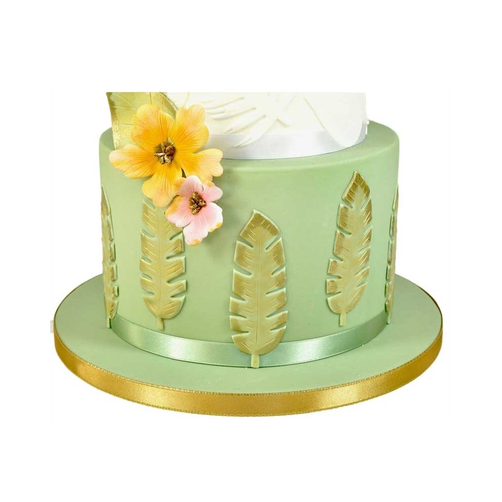 Holiday Cake Palm Leaves Design Tropical Birthday Party Inspiration Tasty  Stock Photo by ©mateja.stanojevic 186735056