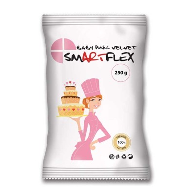 SmartFlex Baby Pink Velvet - Sugarpaste 250g - Vanilla Flavor
