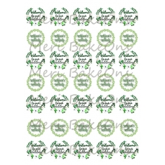 Green Flower Wedding designs with wishes - Meri BakeOns Meringue Design Baking Sheets