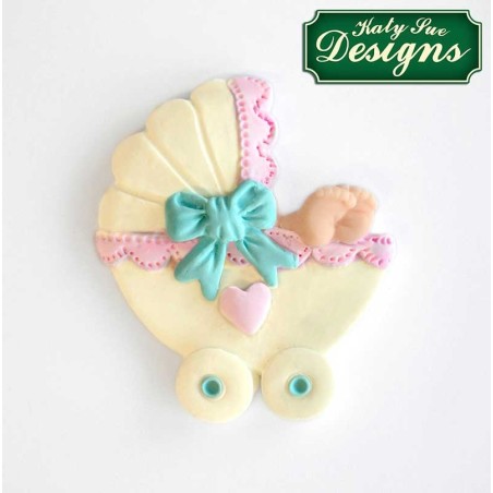 Pram Sugar Buttons Silicone Mould by Katy Sue