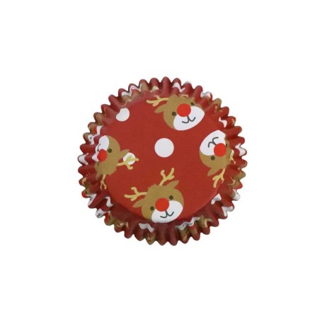 PME Christmas Reindeer Foil Cupcake Cases Pk/30