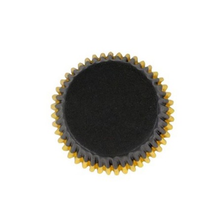 Cupcake Cases Foil Lined - Black with Gold Foil Trim Pk/30